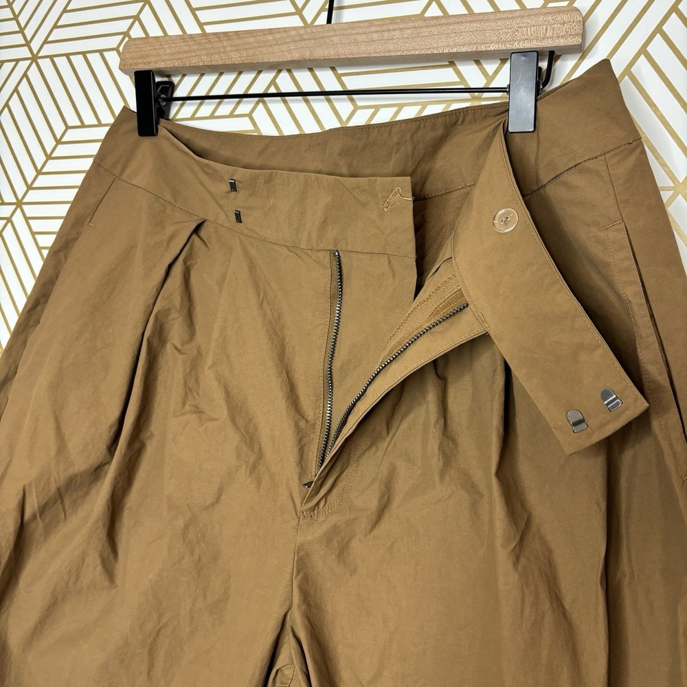 Free People Gabriette Barrel Leg Pants Brown Size 10 Lightweight Academia Boho - Picture 10 of 11